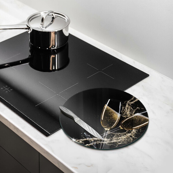 Glass cutting board Champagne glasses