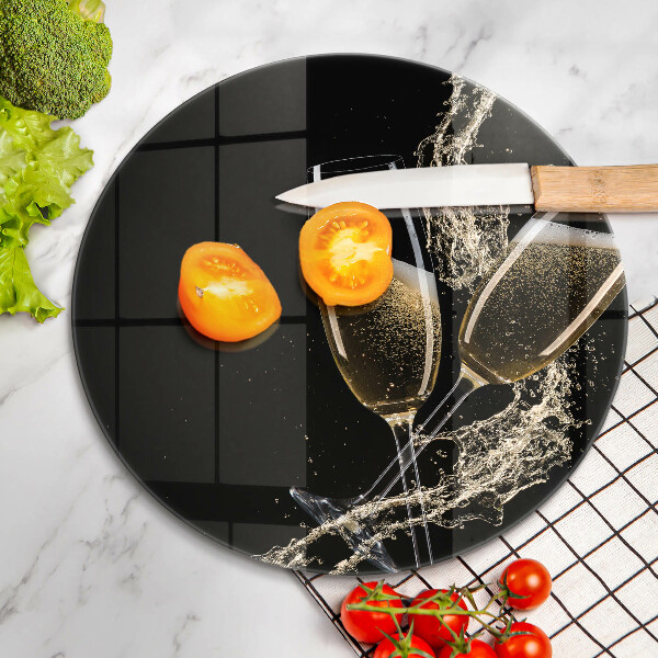 Glass cutting board Champagne glasses