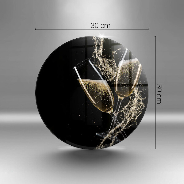 Glass cutting board Champagne glasses