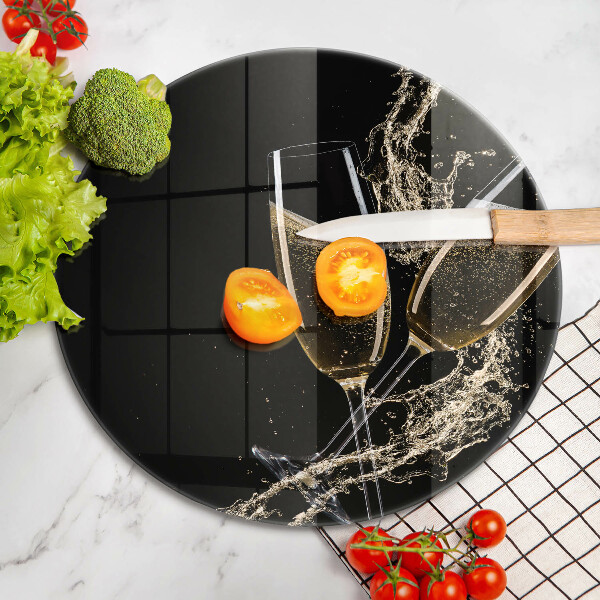 Glass cutting board Champagne glasses