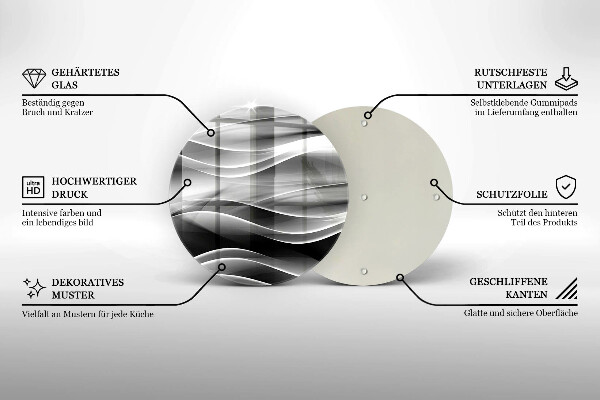 Glass cutting board Abstraction mild lines