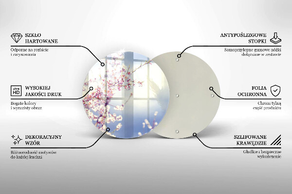 Glass cutting board A blooming tree
