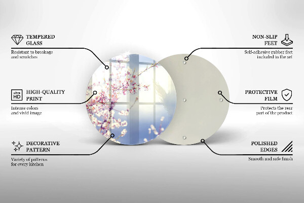 Glass cutting board A blooming tree