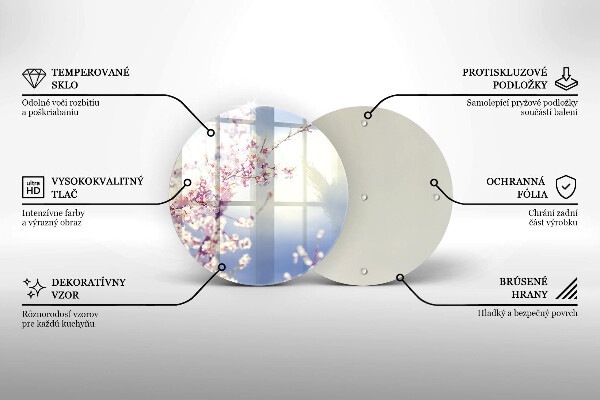 Glass cutting board A blooming tree