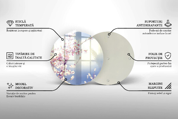 Glass cutting board A blooming tree