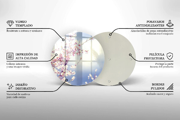 Glass cutting board A blooming tree