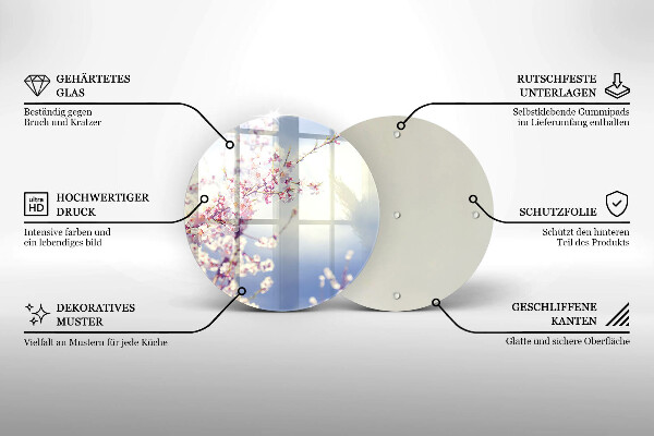 Glass cutting board A blooming tree