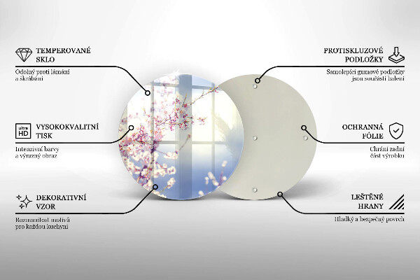 Glass cutting board A blooming tree