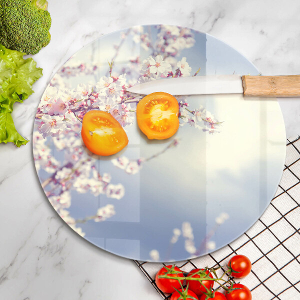 Glass cutting board A blooming tree