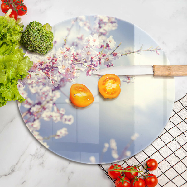Glass cutting board A blooming tree