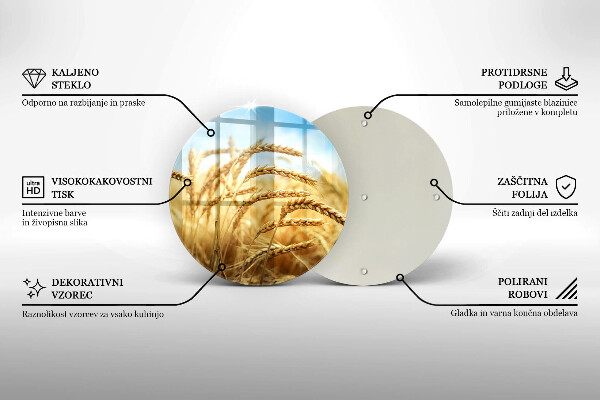 Chopping board glass Cereals in the field