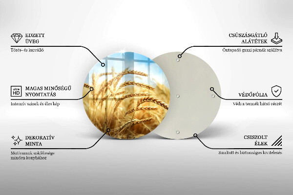 Chopping board glass Cereals in the field