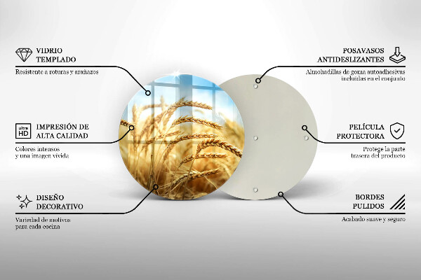 Chopping board glass Cereals in the field