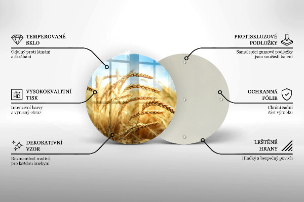 Chopping board glass Cereals in the field