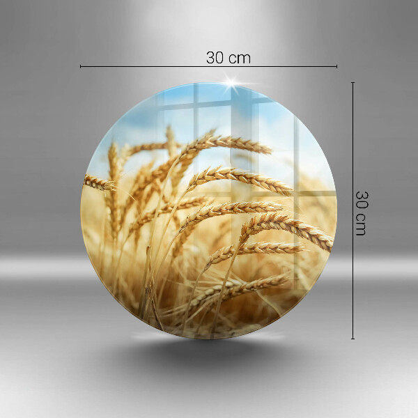 Chopping board glass Cereals in the field