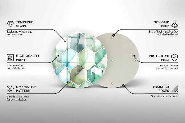 Chopping board Watercolor hexagons