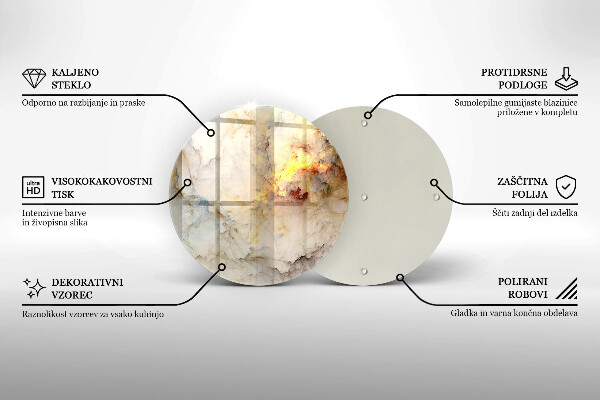 Chopping board Marble texture with gold