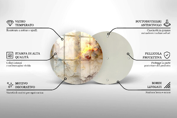 Chopping board Marble texture with gold