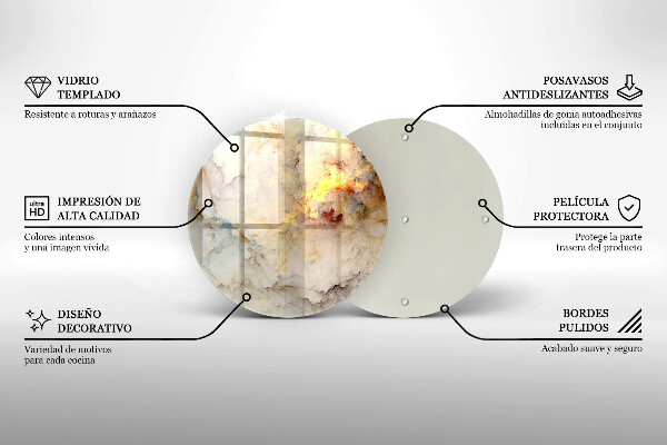 Chopping board Marble texture with gold