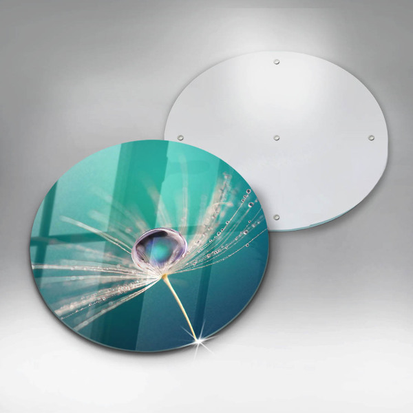 Chopping board Dew on a dandelion