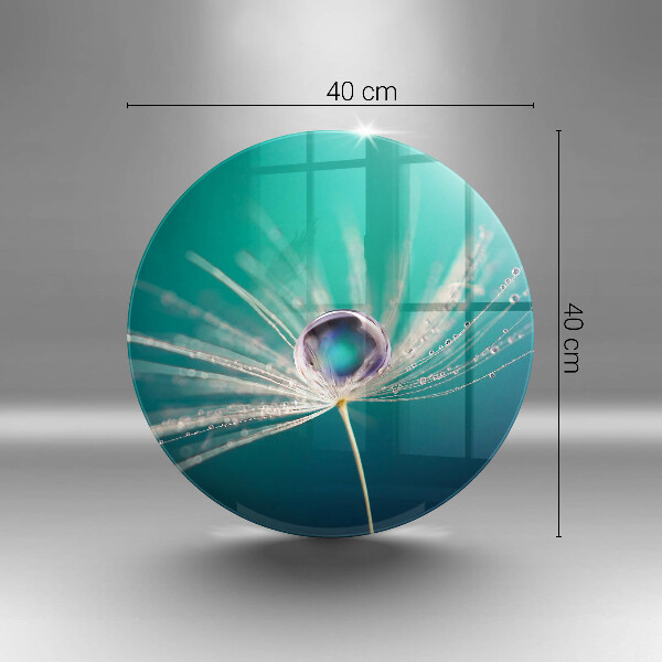 Chopping board Dew on a dandelion