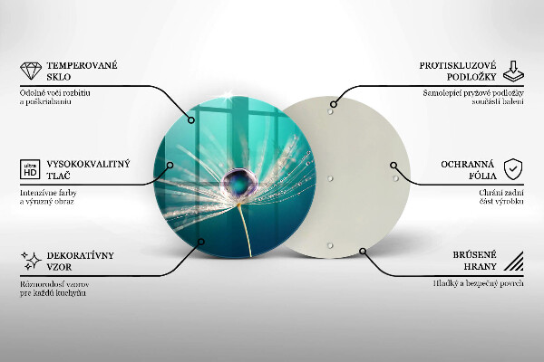 Chopping board Dew on a dandelion