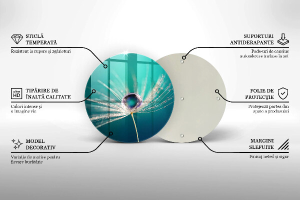 Chopping board Dew on a dandelion