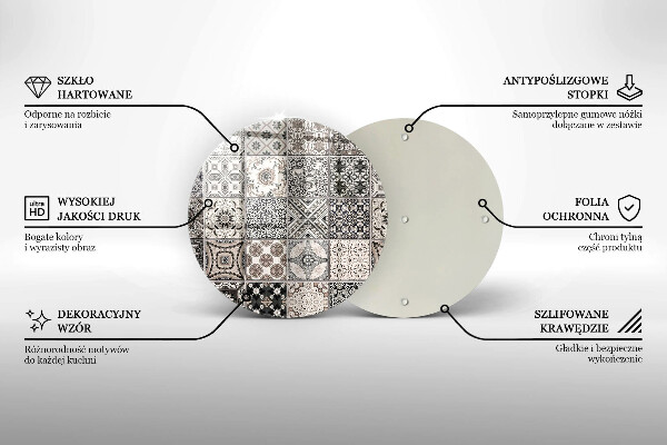 Chopping board glass Decorative tiles