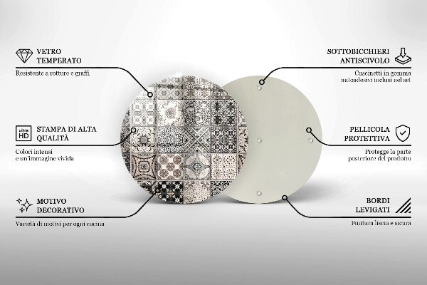 Chopping board glass Decorative tiles