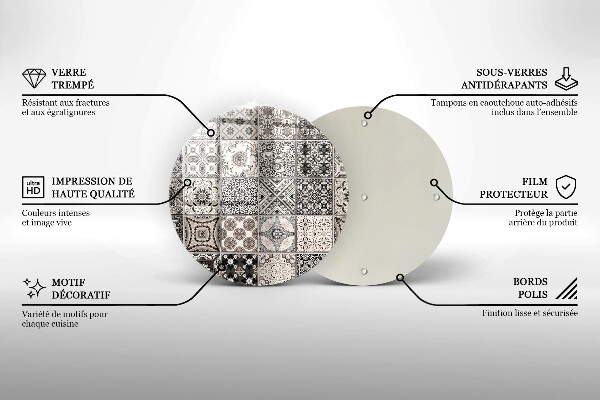 Chopping board glass Decorative tiles