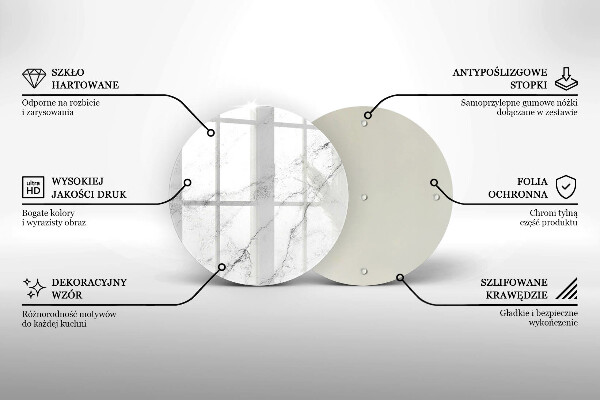 Chopping board glass Elegant marble texture