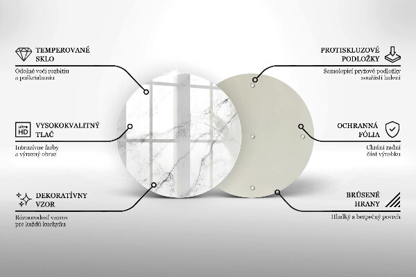 Chopping board glass Elegant marble texture