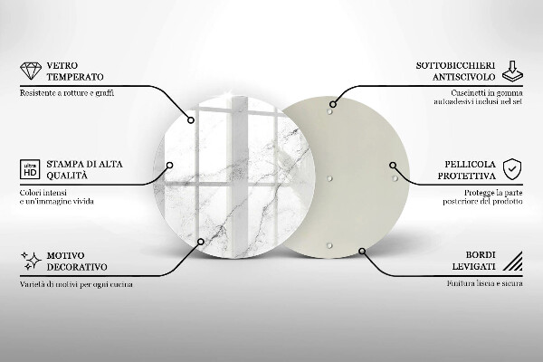 Chopping board glass Elegant marble texture