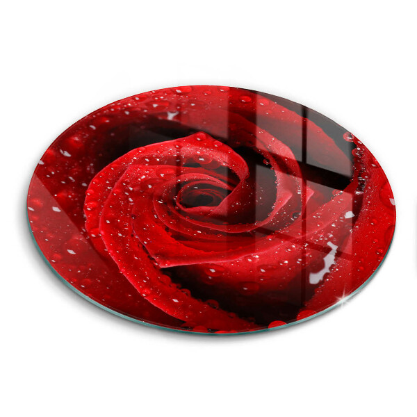 Chopping board glass Rose flower petals