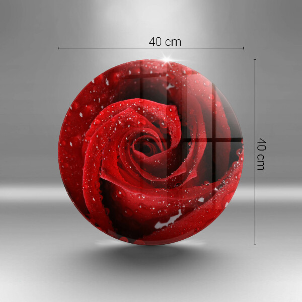 Chopping board glass Rose flower petals