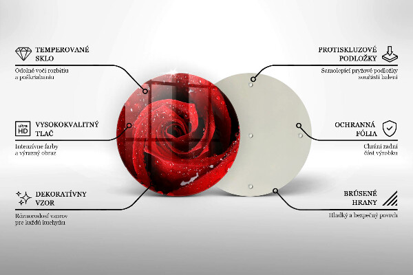 Chopping board glass Rose flower petals