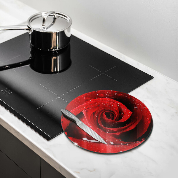 Chopping board glass Rose flower petals