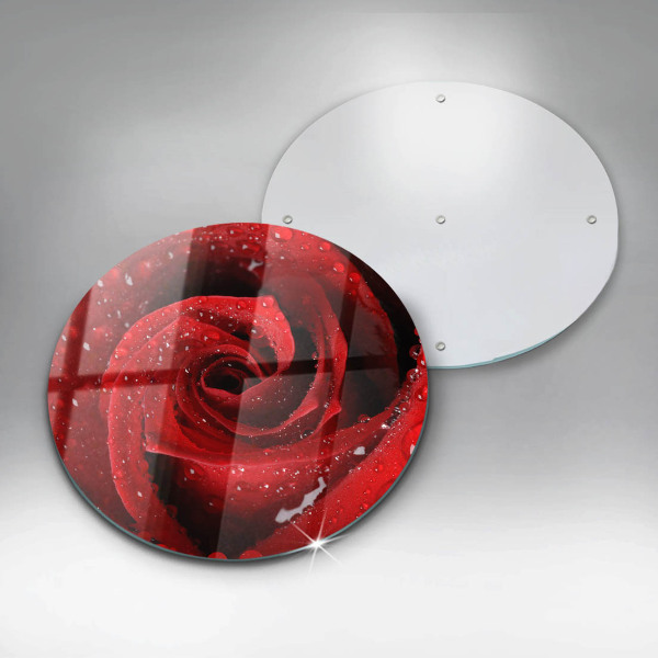 Chopping board glass Rose flower petals