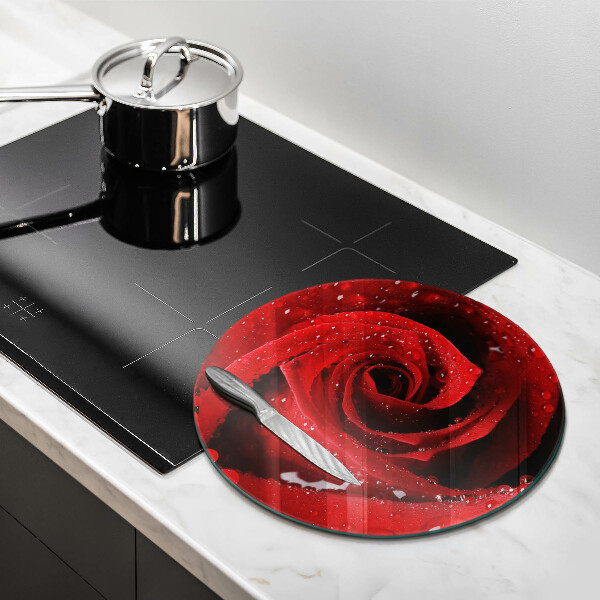 Chopping board glass Rose flower petals