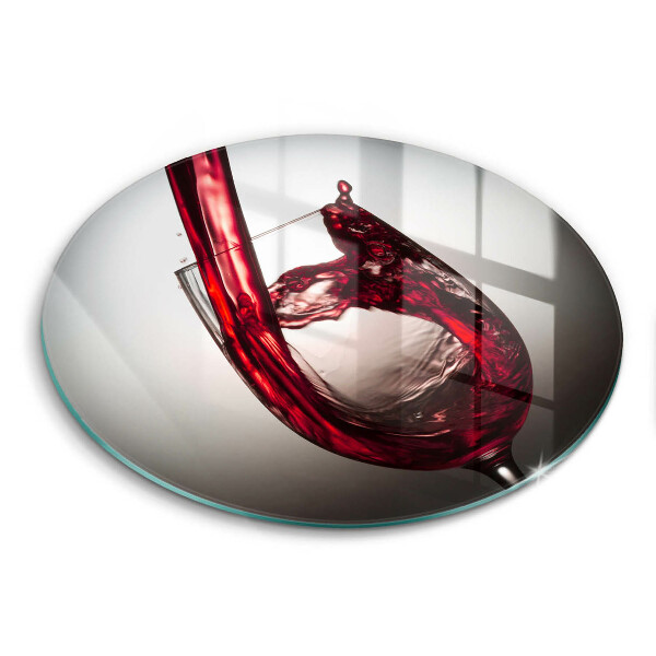 Chopping board glass Glass and red wine