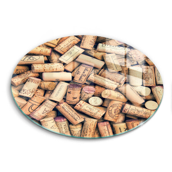 Chopping board glass Wine corks pattern