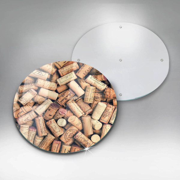 Chopping board glass Wine corks pattern