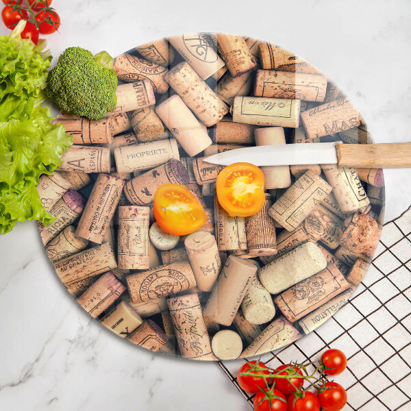 Chopping board glass Wine corks pattern