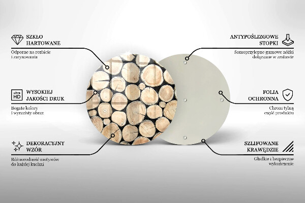 Chopping board glass Wood trunks of the tree
