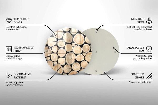 Chopping board glass Wood trunks of the tree