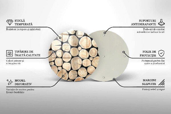 Chopping board glass Wood trunks of the tree
