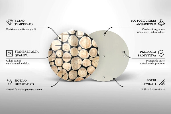 Chopping board glass Wood trunks of the tree