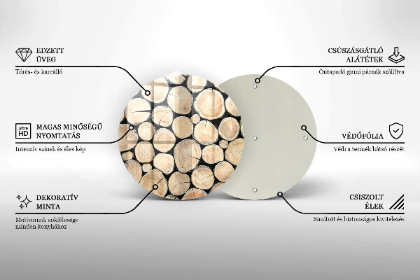 Chopping board glass Wood trunks of the tree