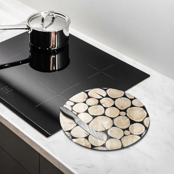 Chopping board glass Wood trunks of the tree