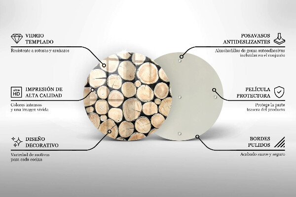 Chopping board glass Wood trunks of the tree